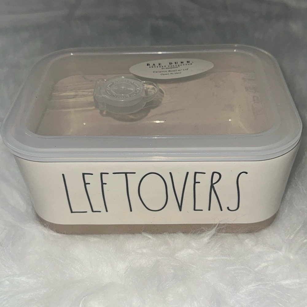 Rae Dunn Leftovers Ceramic Food Storage Container with‎ Vented Lid Magenta NEW